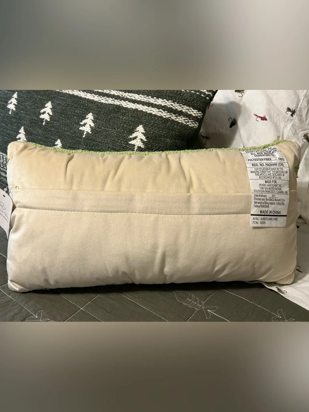 NWT Makers Collective CAMP Hooked Lumbar Pillow 9” x 18”